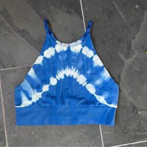 JoyLab Blue Tie-Dye Halter Sports Bra – Size Medium
